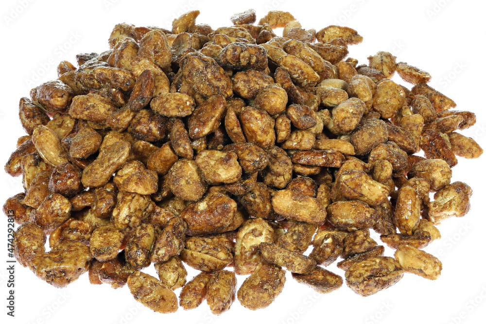 candied peanuts isolated on white background candied peanuts isolated on white background