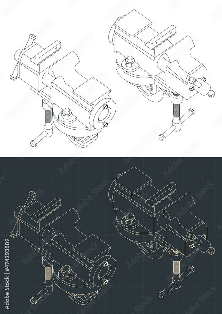 Bench vice isometric blueprints Bench vice isometric blueprints