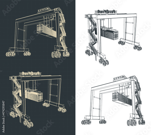 Rubber-tired overhead gantry crane drawings photo
