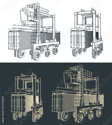 Straddle carrier illustrations
