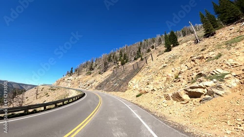 Beartooth Pass Rocky Mountains Red Lodge Montana Highway 212 Beartooth Highway Driving POV photo