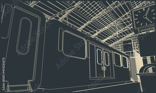 Train station illustration