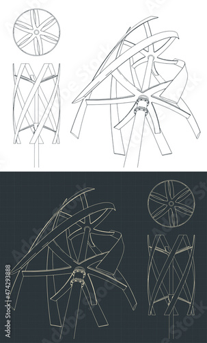 Vertical axis wind turbine blueprints