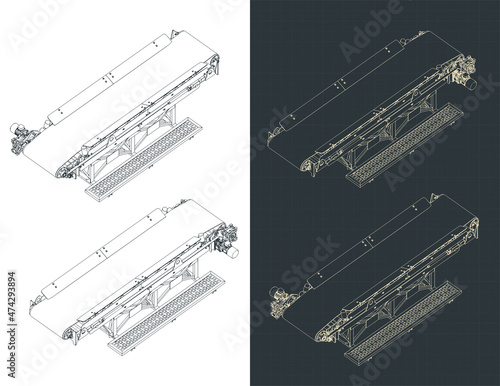 Conveyor line isometric blueprints