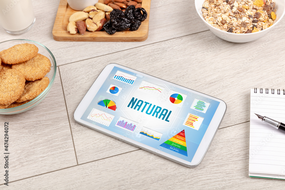 Organic food and tablet pc Organic food and tablet pc
