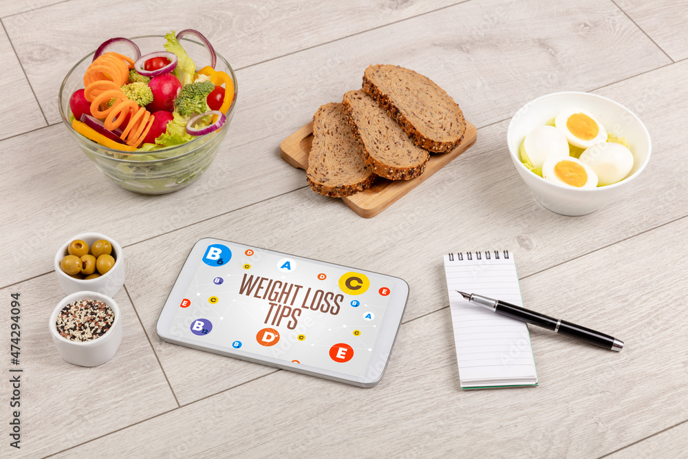 Healthy Tablet Pc compostion concept Healthy Tablet Pc compostion concept