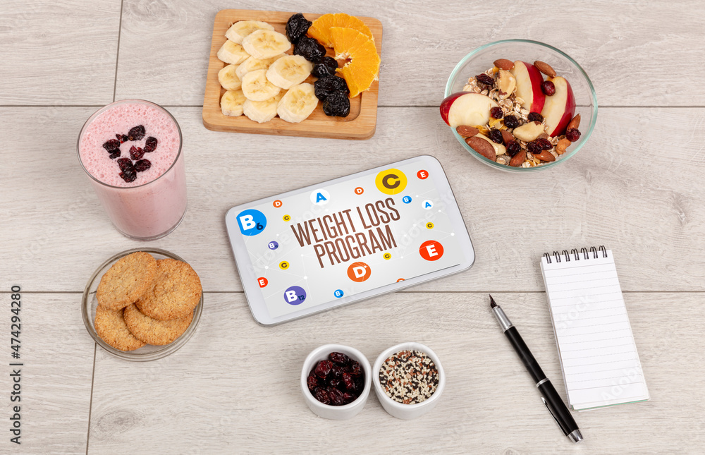 Healthy Tablet Pc compostion concept Healthy Tablet Pc compostion concept