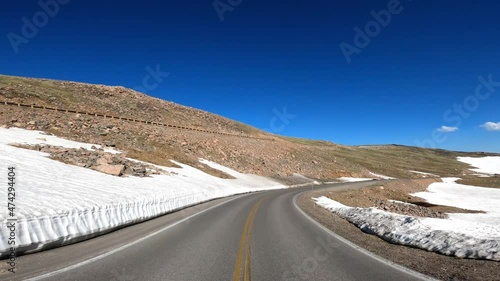 Beartooth Pass Rocky Mountains Wyoming Highway 212 Beartooth Highway Driving POV photo