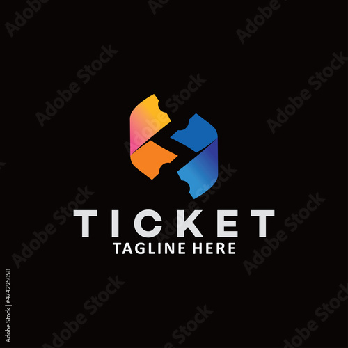ticket logo icon vector isolated