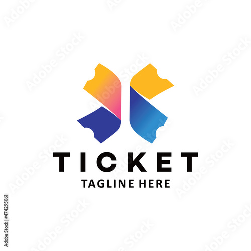 ticket logo icon vector isolated