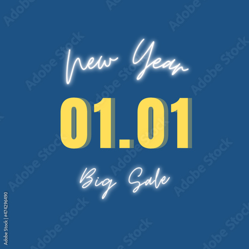 Flyer atau banner dari ilustrasi event new year big sale