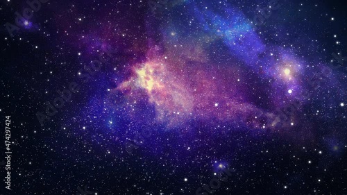 galaxy space, animation of flying through glowing nebulae. photo