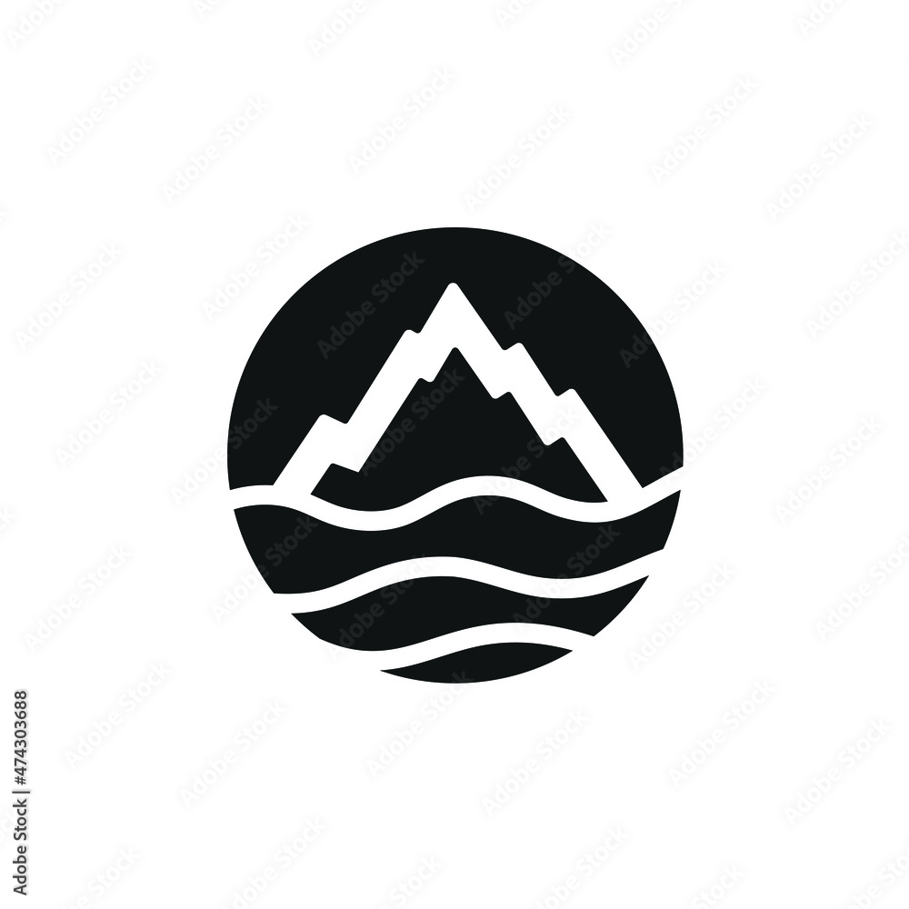 Waves of Sea Water and Mountains Logo design inspiration Waves of Sea Water and Mountains Logo design inspiration