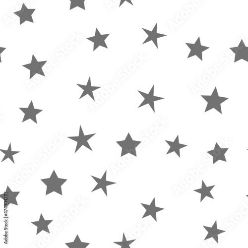 Stars seamless pattern. Random star icons  space sky night design.