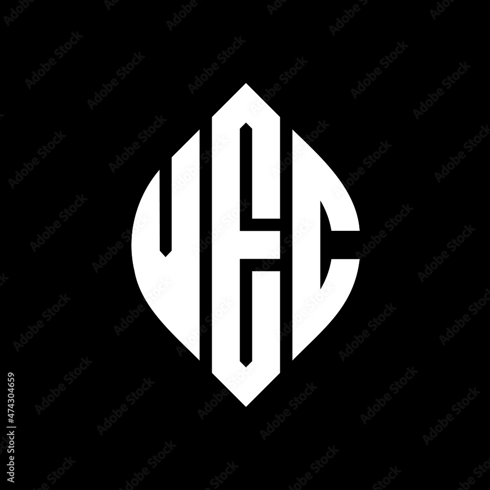 VEC circle letter logo design with circle and ellipse shape. VEC ...