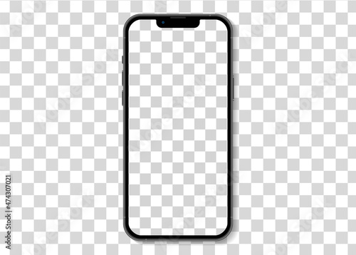 Realistic smartphone mockup. mobile phone vector with blank screen isolated on white background, Vector illustration
