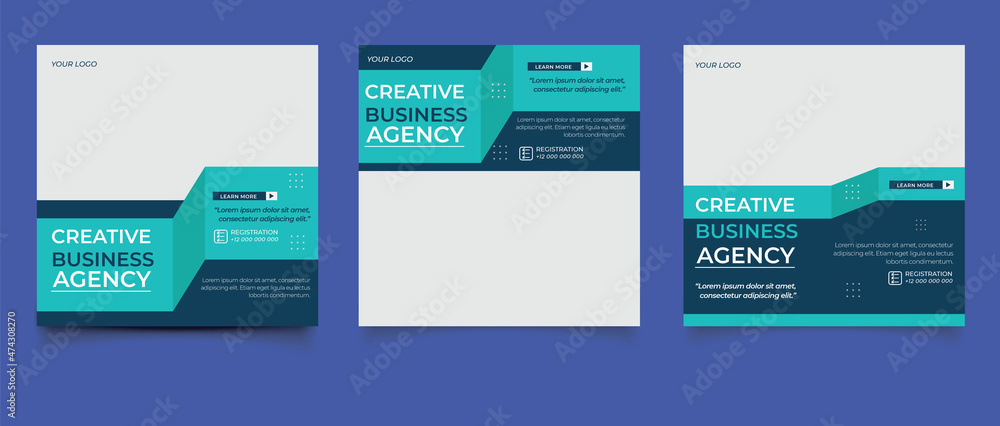 Creative business marketing banner for social media post template