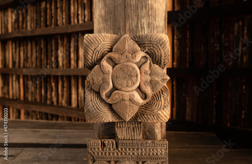 Traditional wood carvings of Embekka Devalaya