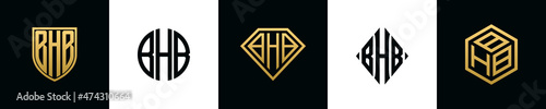Initial letters BHB logo designs Bundle photo