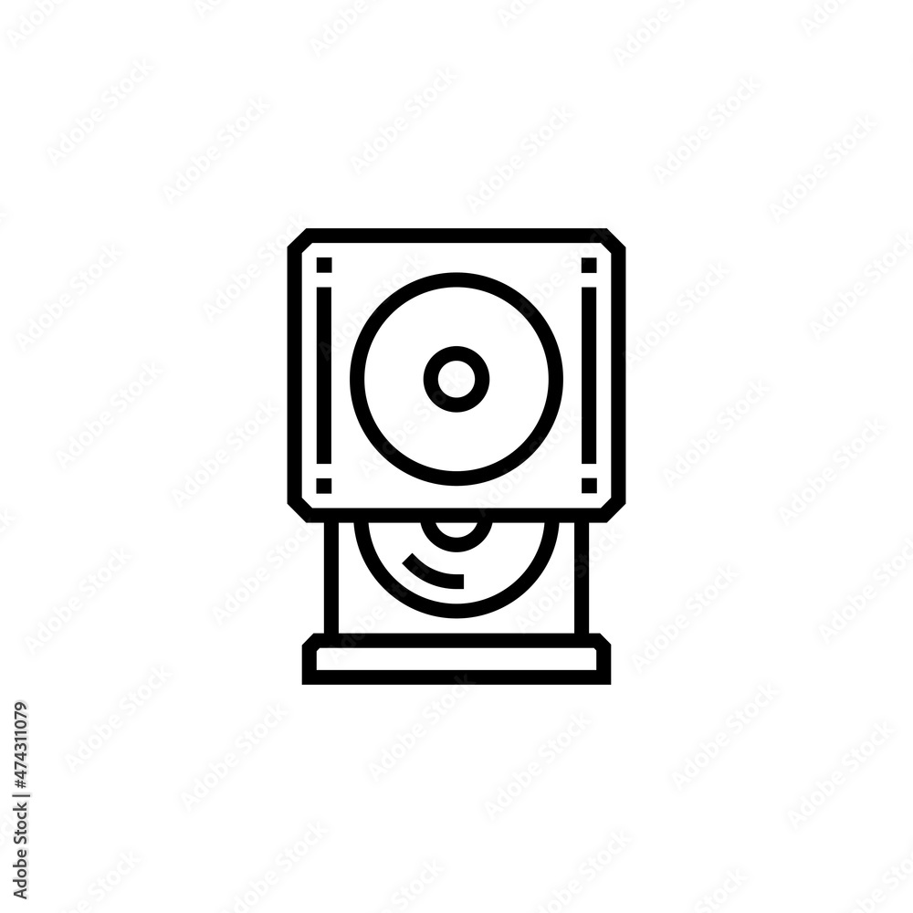 dvd drive vector icon. computer component icon outline style. perfect use for logo, presentation, website, and more. simple modern icon design line style dvd drive vector icon. computer component icon outline style. perfect use for logo, presentation, website, and more. simple modern icon design line style