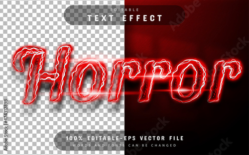 Horror neon text effect