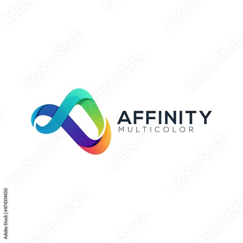 letter A affinity logo colorful modern gradient