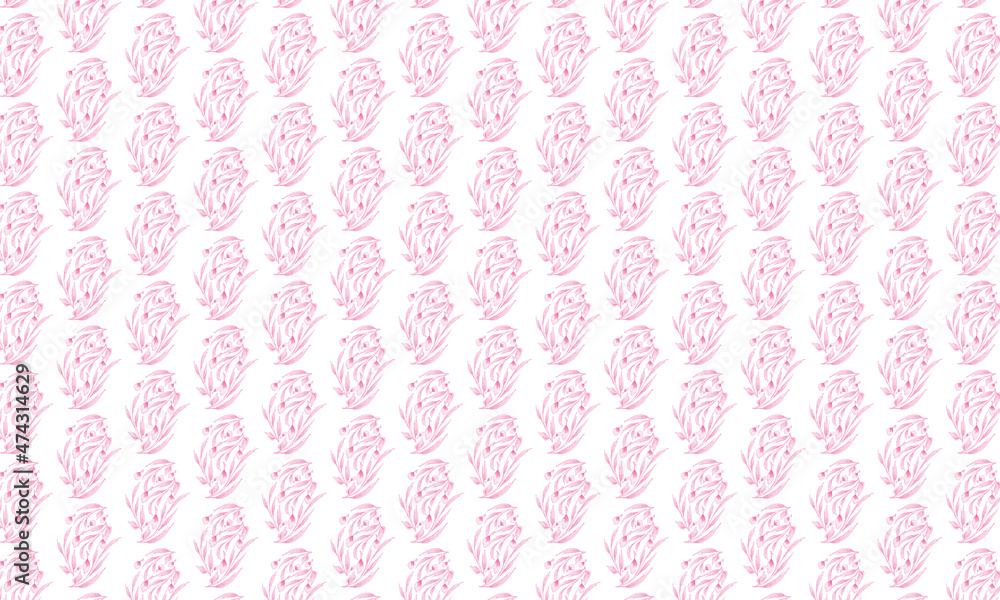 watercolor pattern with pink flowers and leaf design watercolor pattern with pink flowers and leaf design