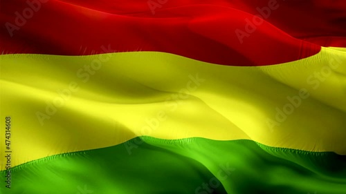 Bolivian flag. 3d Bolivia sign waving video. Flag of Bolivia holiday seamless loop animation. Bolivian flag silk HD resolution Background. Bolivia flag Closeup 1080p HD video for Independence Day,Vict photo