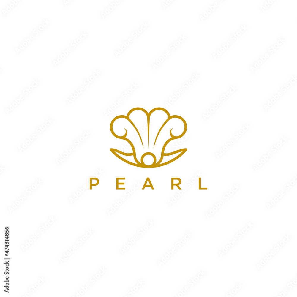 Pearl shell line icon concept Luxurious vector