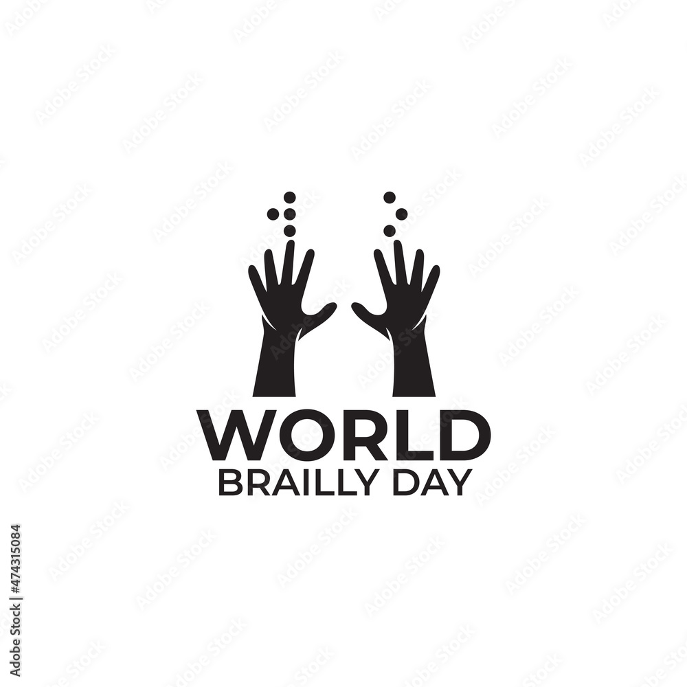 World Braille Day. World Braille Day annual celebration poster or logo vector icon illustration design World Braille Day. World Braille Day annual celebration poster or logo vector icon illustration design