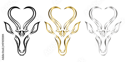 Line art vector of springbok head. Suitable for use as decoration or logo.Line art vector of springbok head. Suitable for use as decoration or logo. photo