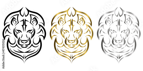 line art of the front of the lion's head.  It is sign of leo zodiac. Good use for symbol, mascot, icon, avatar, tattoo, T Shirt design, logo or any design you want.