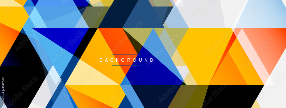 Mosaic triangles geometric background. Techno or business concept, pattern for wallpaper, banner, background, landing page Mosaic triangles geometric background. Techno or business concept, pattern for wallpaper, banner, background, landing page