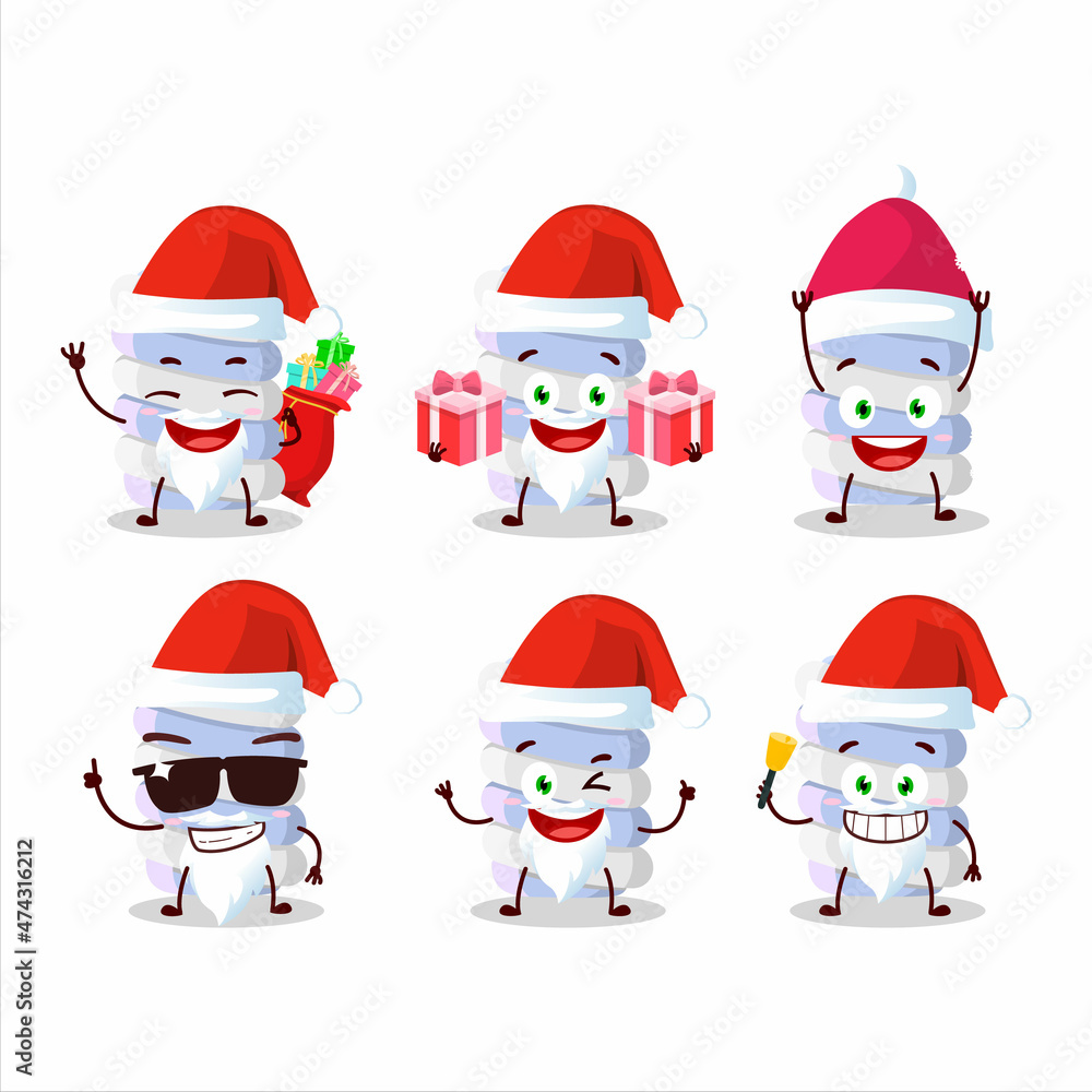 Santa Claus emoticons with blue marshmallow twist cartoon character Santa Claus emoticons with blue marshmallow twist cartoon character