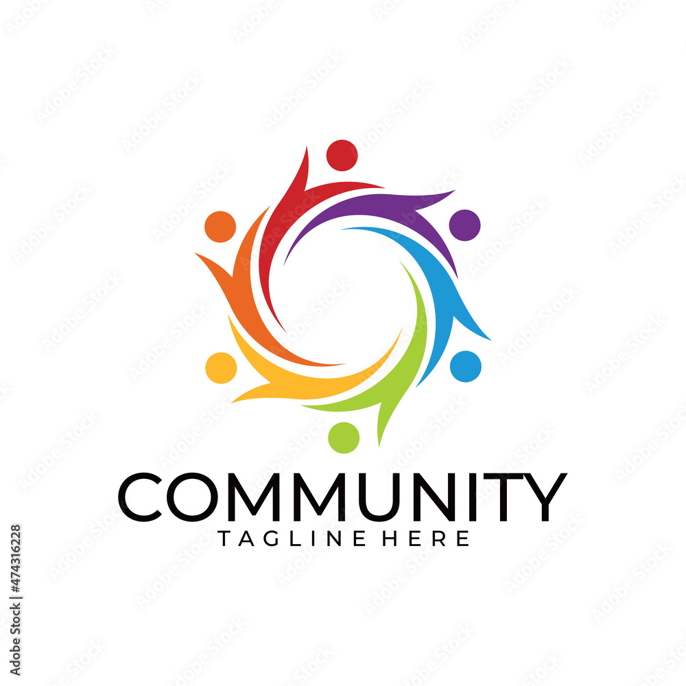 Obraz premium community logo icon