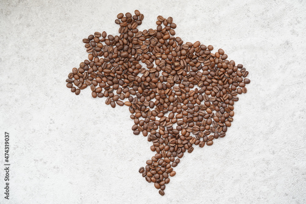 コーヒー豆のブラジル地図 コーヒー豆のブラジル地図