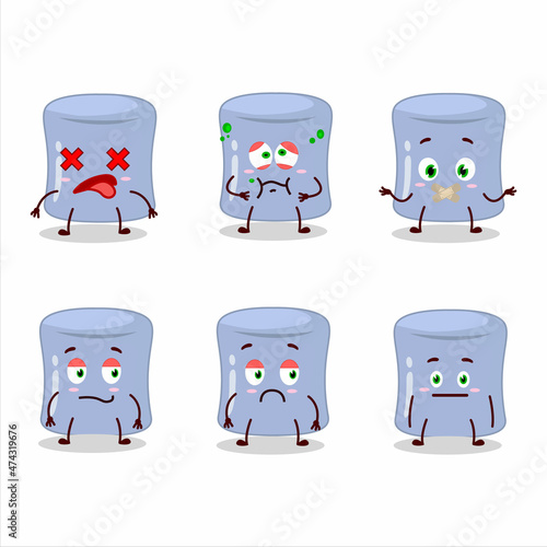 Blueberry marshmallow cartoon character with nope expression
