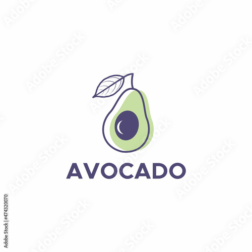 Illustration modern colorful avocado fruit juice diet logo design