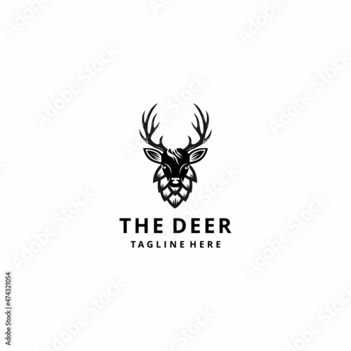 Illustration of beer on a deer's head symbolizing majesty and elegance