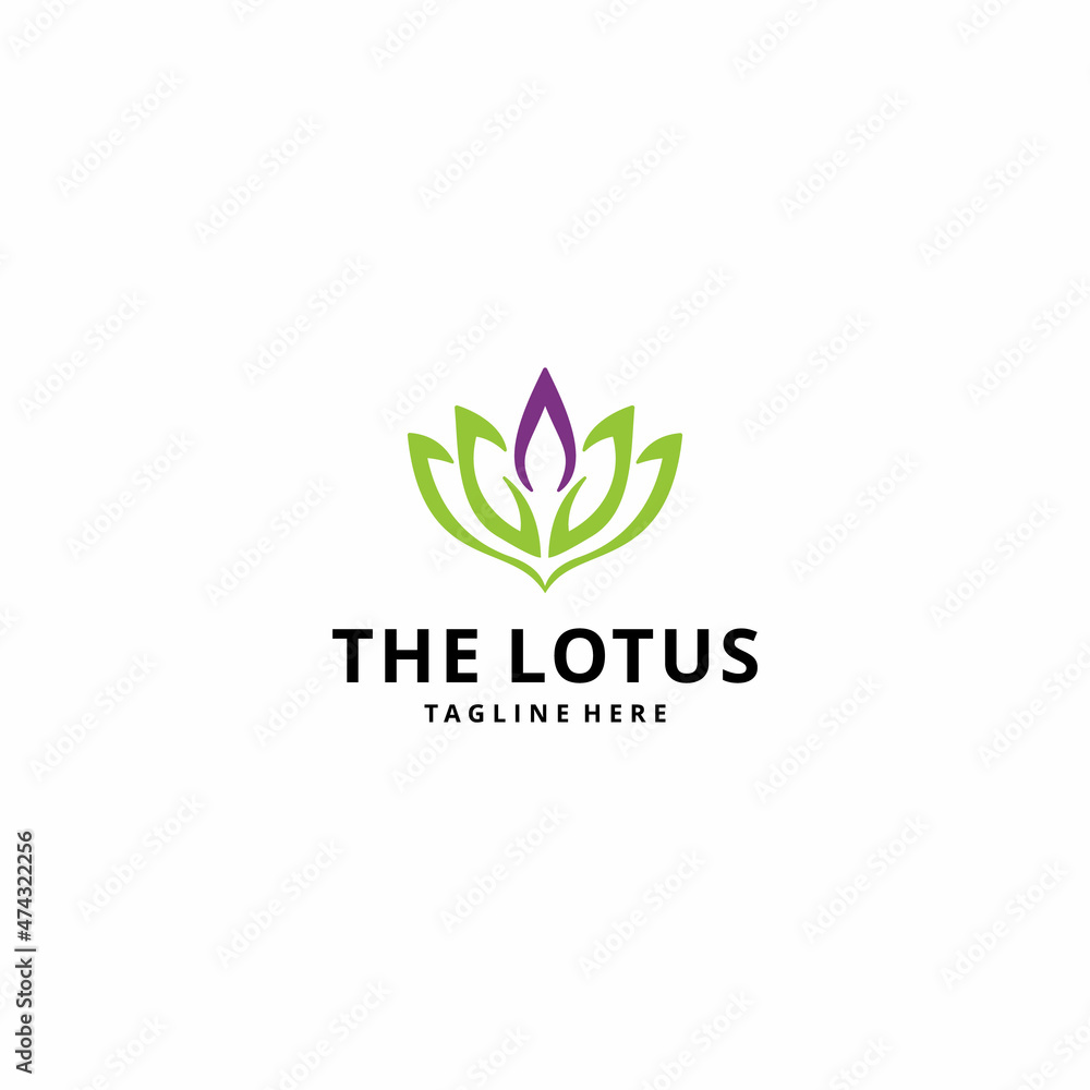 human meditation yoga logo in lotus flower vector illustration