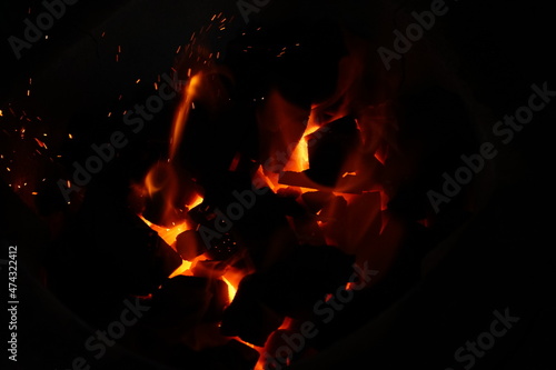 photo of a bonfire in a fireplace