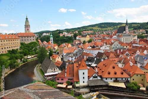 Cesky Krumlov ,Czech Republic Abstract cityscape view of Cesky Krumlov town