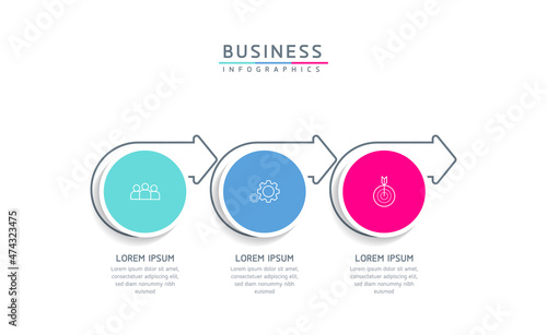 Vector illustration, infographics design, template, marketing, information, with 3 options or steps