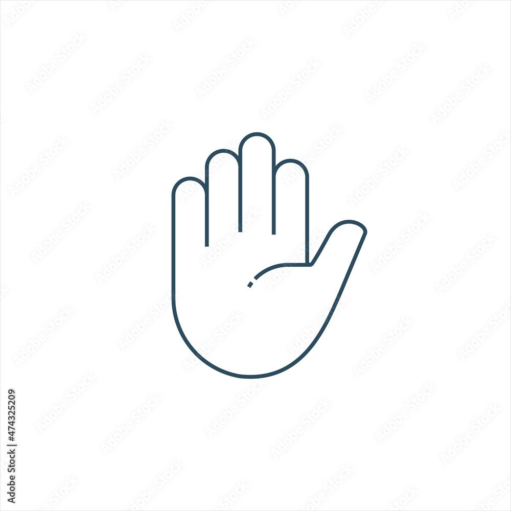 hand greeting hello icon line style graphic design vector hand greeting hello icon line style graphic design vector