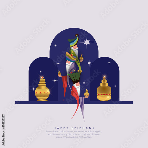 Vector Illustration of Epiphany.A Christian festival.	