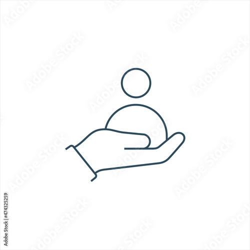 safety passenger, member insurance icon line style graphic design vector