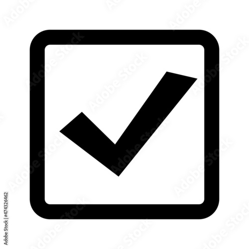 Simple black check box icon. vector.