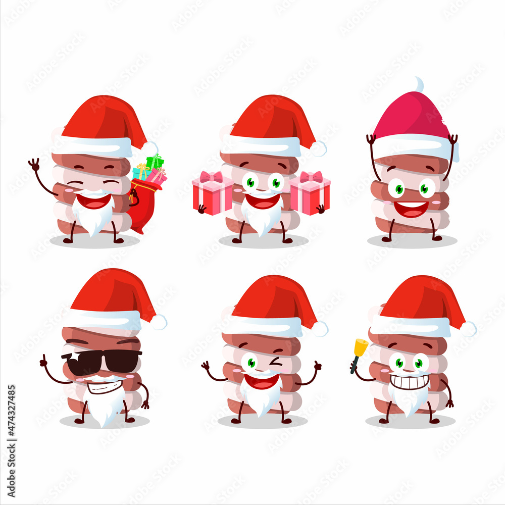 Santa Claus emoticons with red marshmallow twist cartoon character
