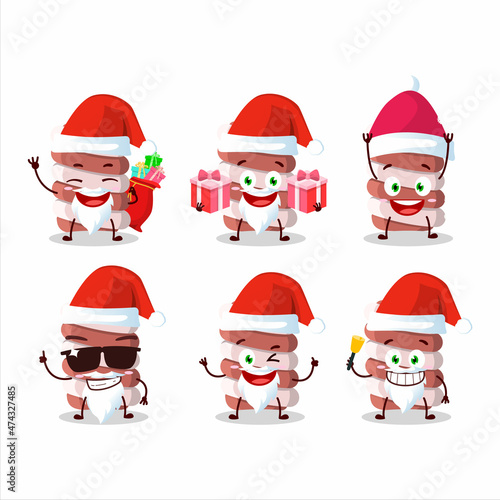 Santa Claus emoticons with red marshmallow twist cartoon character © kongvector