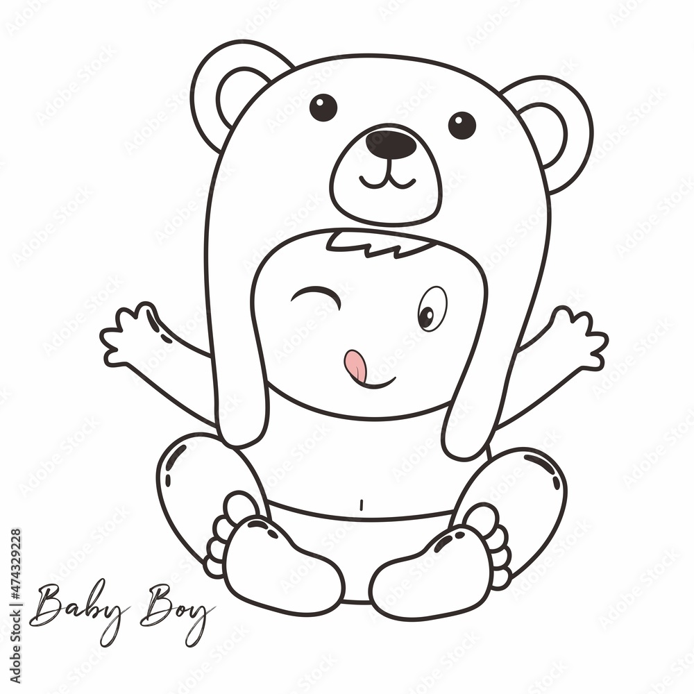 illustration of cartoon baby boy illustration of cartoon baby boy